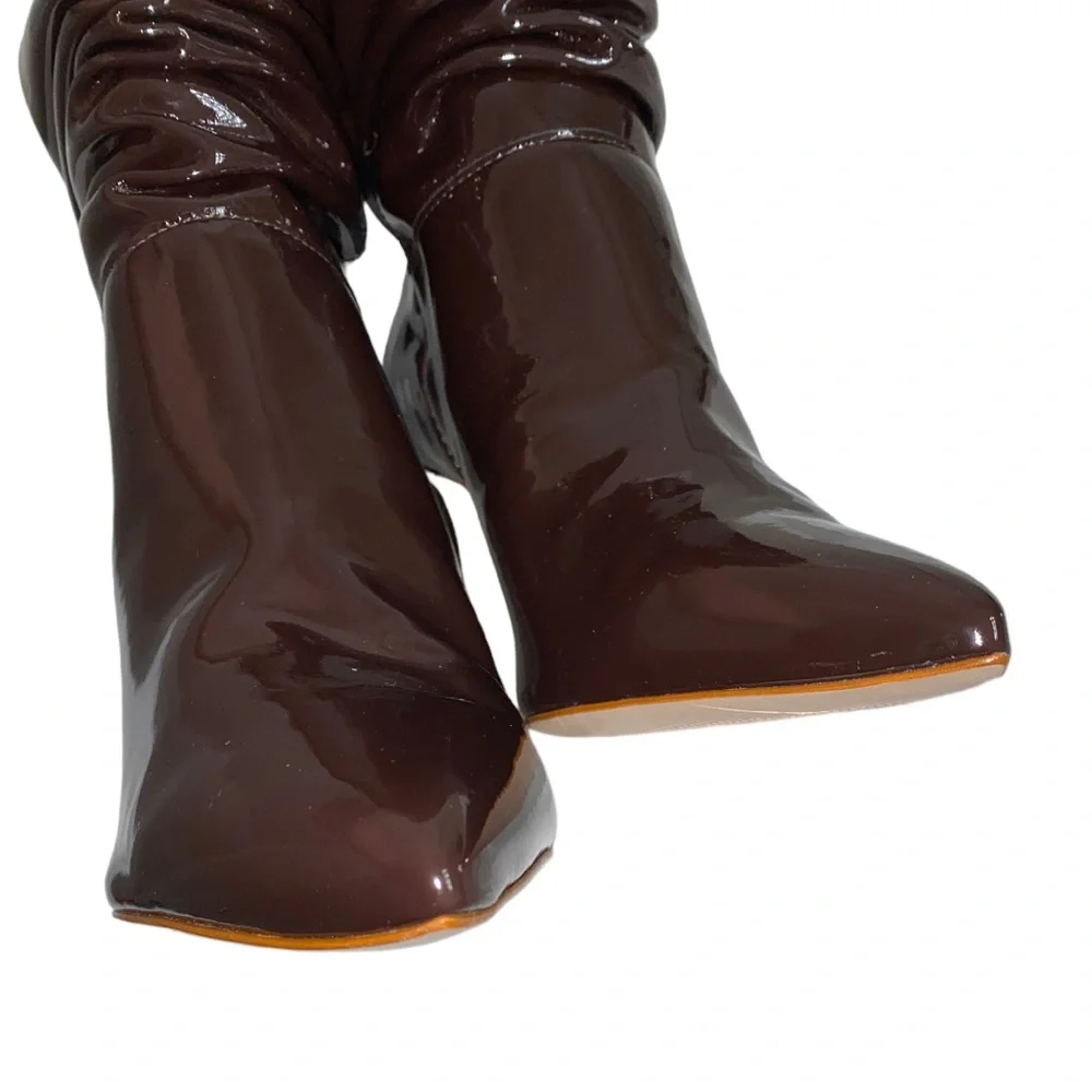 Schutz Ashlee High Stiletto Bootie Dark Chocolate - Size 8B NWT & Dust Bag - Picture 2 of 16